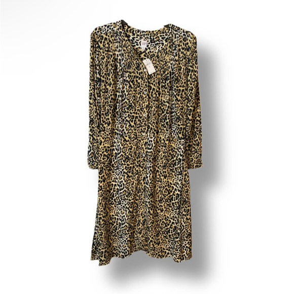 GAP Dresses & Skirts - NWT GAP Leopard Print snap up shift dress -  10 T